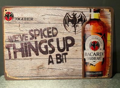 Bacardi Oakheart Tin Metal sign