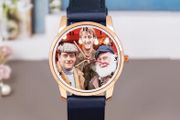 The Trotters. Large Dial. Black Leather Strap