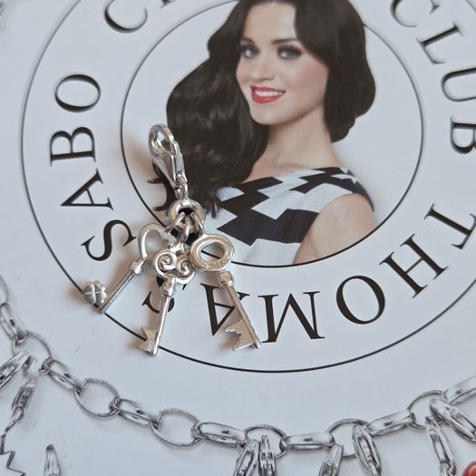 Thomas Sabo three ornate sterling silver keys dangling together charm