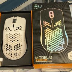 Glorious Gaming Model D Wireless Gaming Mouse - 69g Superlight, Lag Free 2.4Ghz Wireless, RGB, BAMF Sensor, Ergonomic, 6 Buttons - White | Lag free connectivity, advanced BAMF sensor, long battery life, PTFE sliders, beehive format, vivid lighting (Used)