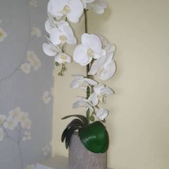 Artifical orchid flower in pot