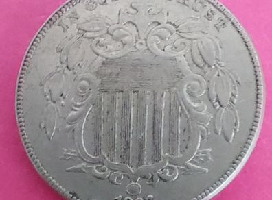 1866 American SHIELD Nickle coin