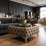 Luxury Velvet Chesterfield Coffee Table 63x63x35cm Square Velvet Image 3