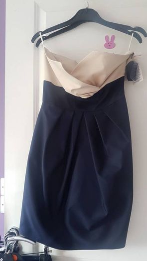 Dress beige navy firs xs,/s