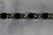 Vintage Black Onyx Gemstone Handmade  Silver Jewelry Bracelet