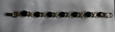 Vintage Black Onyx Gemstone Handmade  Silver Jewelry Bracelet