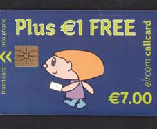 2002 Ireland EUR7 plus EUR1 free Simply Talk" Callcards were final definitive range (Gemplus) Call Card used