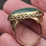 18k Gold Cabochon Jade Statement Ring(13.5 grams) Image 7