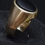 Vintage Egyptian 14K Solid Gold Black Onyx Signet Ring  Heavy Statement Ring Image 4