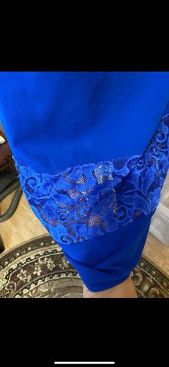 Royal blue midi dress with lace inserts  size UK20 EU 48 Perfect condition. Postage included