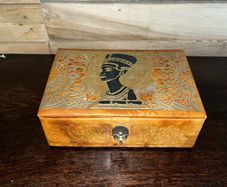 Egyptian Camel Leather Jewellery Box
