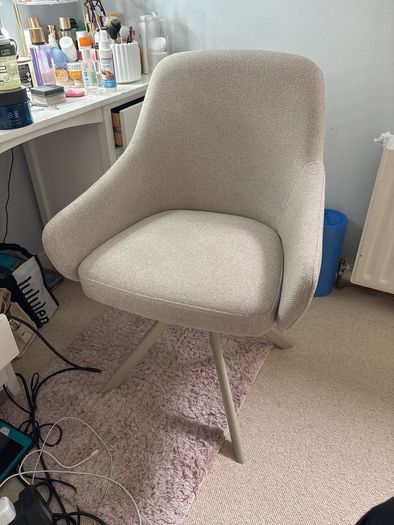 ROSTRUP swivel chair beige fabric