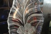 mikasa hibiscus serving tray glass