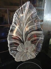 mikasa hibiscus serving tray glass