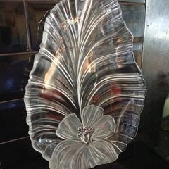 mikasa hibiscus serving tray glass