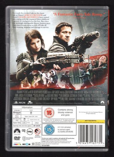 Hansel & Gretel Witch Hunders DVD Movie staring Jeremy Renner and Gemma Arterton