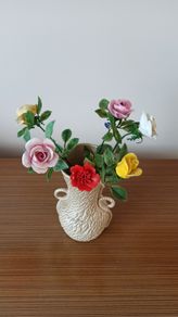 Vintage Aynsley porcelain flowers on stems  6pc