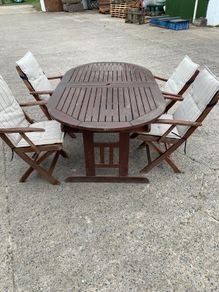 Garden table and chairs.