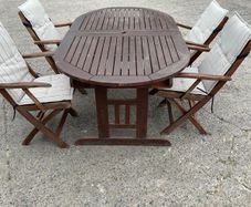 Garden table and chairs.