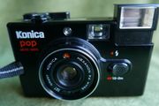 Konica Pop Auto Date 35mm Film Point and Shoot Camera - 36mm F4 Lens in Black - Tested