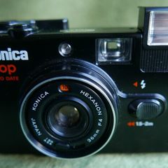 Konica Pop Auto Date 35mm Film Point and Shoot Camera - 36mm F4 Lens in Black - Tested