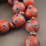 Antique Venetian Style Millefiori & Chevron Glass Beads Strands Necklace Image 3
