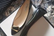 Lk Bennett Black Patent Golden Brooch Pumps