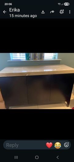 Solid Dining Table and Matching Cabinet