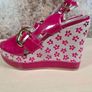 MARCO MOREO wedge sandals pink flowers Size UK 4  EU 37 Image 8