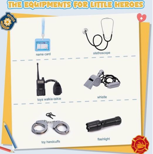 3 in 1 Kids Role Play Costumes, 13 Pieces Fancy Dress up Set for Boys Age 3-7, Birthday Halloween Costumes for Kids & Toddlers