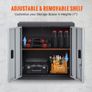 Foldable Wall Cabinet, Metal Garage Locker Mounted 660 mm Small Tool Chest 108.8 kg Loading Capacity Adjustable Shelf Magnetic Door File for Warehouse Office Home Black Image 5