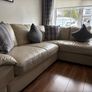 Cream leather left hand corner Sofa Image 3