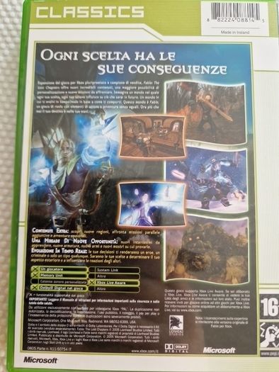 Italian Version Brand new game sealed Fable Xbox Original games Original