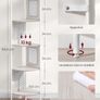 5 Tier Corner Shelf Bookcase with Rattan Side Panels Standing Shelf Metal Frame for Living Room Bedroom Study Kitchen 12.5 x 12.5 x 61.4 inch Image 5