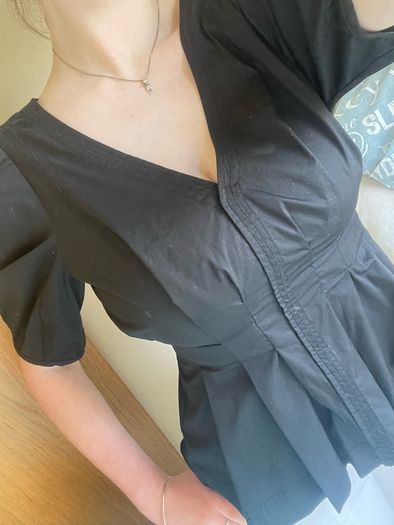 Ted Baker Black Burdur Detail Puff Sleeve top