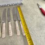 SET OF 6 VTG Everbrite Sheffield England Stainless Steel Knives Mother Of Pearl Handle Image 6