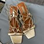 Ladies gold sandals size 4 Image 3