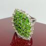 Silver Chrome Diopside & White Topaz Halo Ring Image 8