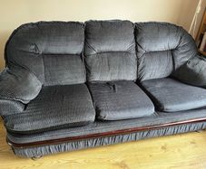 Sofa, 2 armchairs, footstool