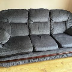 Sofa, 2 armchairs, footstool