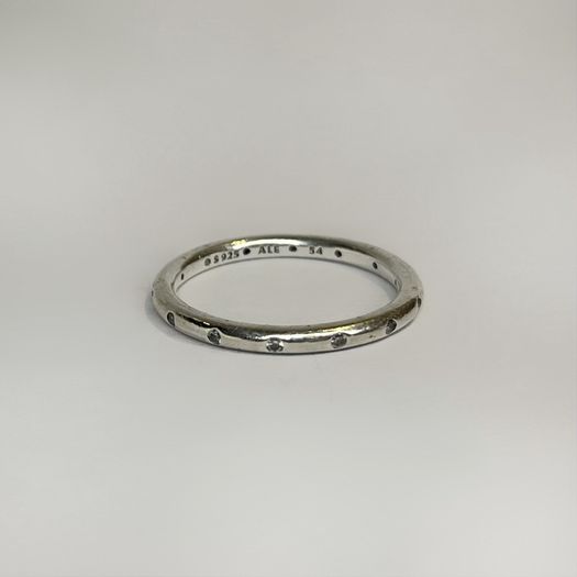 Sterling Silver Pandora ring with cz stones