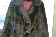 Faux Fur Jacket Coat Medium-Switzers Dublin- Excellent Condition Darkest Brown. LADIES. Beautiful quality.