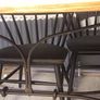 Large dining table rustic farmhouse style with iron styled legs Image 6