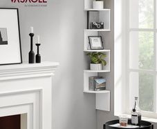 Display Floating Shelf in Living Room, Study, Kitchen, Bedroom, for Plants, CDs, Decorations, Modern, Cloud White
