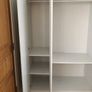 ELEGANT 3 Door Triple Mirrored Wardrobe White with Hanging Rail and Shelves Image 9
