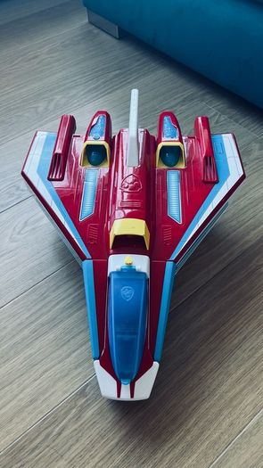 Paw Patrol, Super PAWs, 2-in-1 Transforming Mighty Pups Jet Command Center with Lights and Sounds