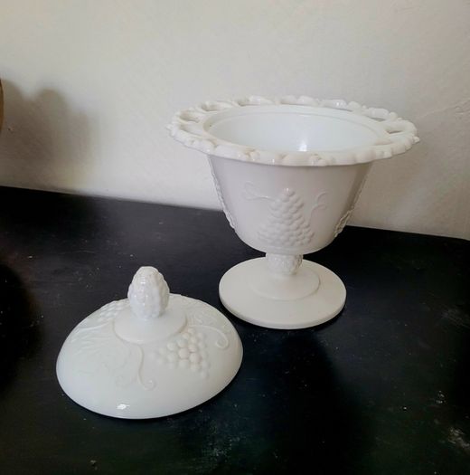 Vintage milk glass sugar bowl