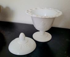 Vintage milk glass sugar bowl