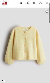 H&M Light yellow girls cardigan Age 4-6 BNWT