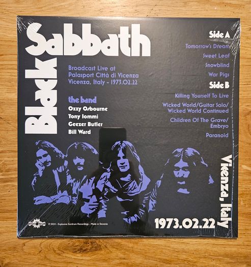 Black Sabbath "Vicenza, Italy 1973.02.22" Vinyl Album